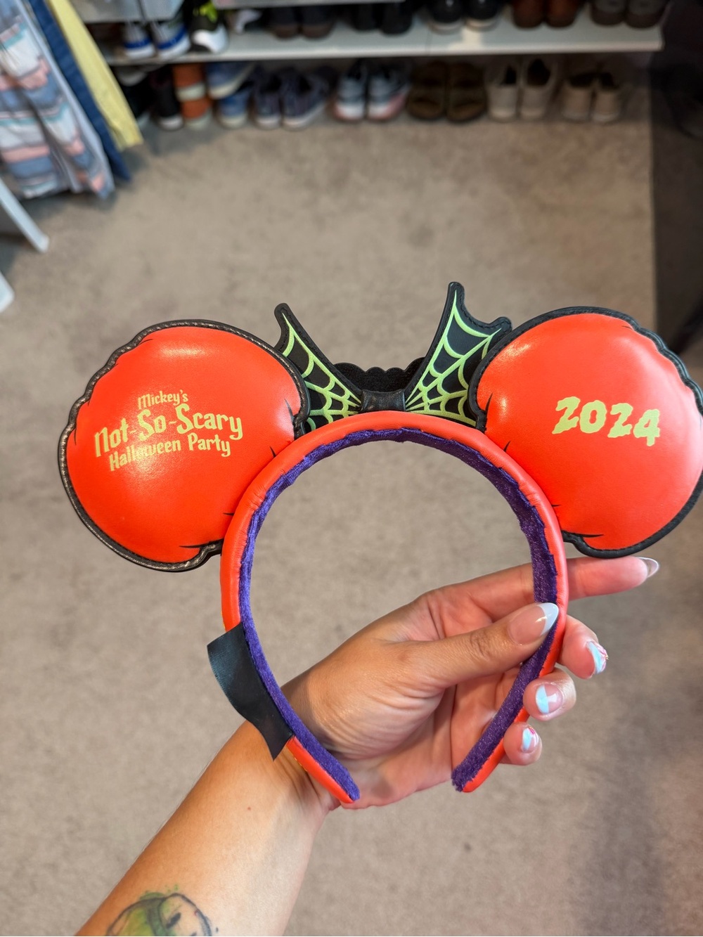 Disney Mickey’s Not-So-Scary Halloween Party Kids Ear Headband — Orange & Green